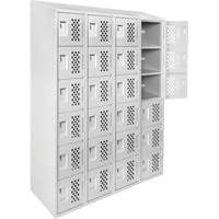 Casiers &eacute;conomiques perfor&eacute;s et assembl&eacute;s Clean Line, 6 niveaux, Bloc de 4, 18" x 72" x 12", Acier OCP Construction Supplies