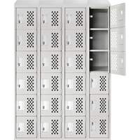 Casiers &eacute;conomiques perfor&eacute;s et assembl&eacute;s Clean Line, 6 niveaux, Bloc de 4, 18" x 72" x 12", Acier OCP Construction Supplies