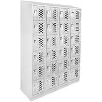 Casiers &eacute;conomiques perfor&eacute;s et assembl&eacute;s Clean Line, 6 niveaux, Bloc de 4, 18" x 72" x 12", Acier OCP Construction Supplies