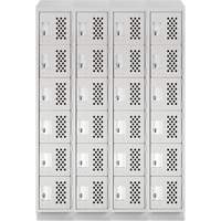 Casiers &eacute;conomiques perfor&eacute;s et assembl&eacute;s Clean Line, 6 niveaux, Bloc de 4, 18" x 72" x 12", Acier OCP Construction Supplies