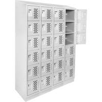 Casiers &eacute;conomiques perfor&eacute;s et assembl&eacute;s Clean Line, 6 niveaux, Bloc de 4, 18" x 72" x 12", Acier OCP Construction Supplies
