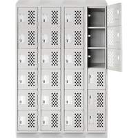 Casiers &eacute;conomiques perfor&eacute;s et assembl&eacute;s Clean Line, 6 niveaux, Bloc de 4, 18" x 72" x 12", Acier OCP Construction Supplies