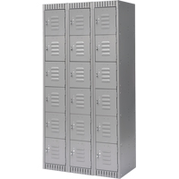 Casiers, 6 niveaux, Bloc de 3, 36" x 18" x 72", Acier, Gris, D&eacute;mont&eacute; OCP Construction Supplies