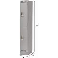 Casiers, 2 niveaux, 12" x 18" x 76", Acier, Gris, D&eacute;mont&eacute; OCP Construction Supplies