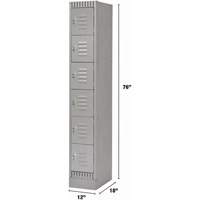 Casiers, 6 niveaux, 12" x 18" x 76", Acier, Gris, D&eacute;mont&eacute; OCP Construction Supplies