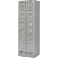 Casiers, 6 niveaux, Bloc de 2, 24" x 18" x 76", Acier, Gris, D&eacute;mont&eacute; OCP Construction Supplies