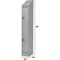 Casiers, 2 niveaux, 12" x 18" x 86", Acier, Gris, D&eacute;mont&eacute; OCP Construction Supplies