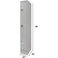 Casiers, 3 niveaux, 12" x 18" x 76", Acier, Gris, D&eacute;mont&eacute; OCP Construction Supplies