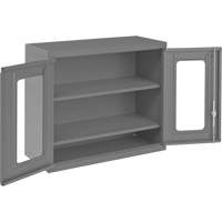 Armoire de rangement murale avec portes transparentes, 26-15/16" h x 29-7/8" la x 13-11/16" p, 2 tablettes, Acier, Gris OCP Construction Supplies