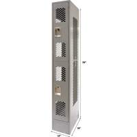 Casiers ventil&eacute;s, 2 niveaux, 12" x 18" x 78", Acier, Gris, D&eacute;mont&eacute;, Perfor&eacute; OCP Construction Supplies