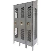 Casiers ventil&eacute;s, Bloc de 3, 36" x 18" x 88", Acier, Gris, D&eacute;mont&eacute;, Perfor&eacute; OCP Construction Supplies