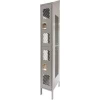 Casiers ventil&eacute;s, 2 niveaux, 12" x 18" x 88", Acier, Gris, D&eacute;mont&eacute;, Perfor&eacute; OCP Construction Supplies