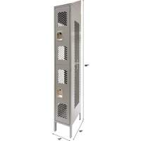 Casiers ventil&eacute;s, 2 niveaux, 12" x 18" x 88", Acier, Gris, D&eacute;mont&eacute;, Perfor&eacute; OCP Construction Supplies