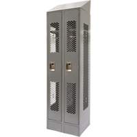 Casiers ventil&eacute;s, Bloc de 2, 24" x 18" x 88", Acier, Gris, D&eacute;mont&eacute;, Perfor&eacute; OCP Construction Supplies