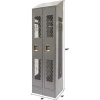 Casiers ventil&eacute;s, Bloc de 2, 24" x 18" x 88", Acier, Gris, D&eacute;mont&eacute;, Perfor&eacute; OCP Construction Supplies