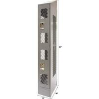 Casiers ventil&eacute;s, 2 niveaux, 12" x 18" x 88", Acier, Gris, D&eacute;mont&eacute;, Perfor&eacute; OCP Construction Supplies