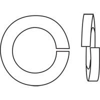 Split Lock Washer, 1/2", Yellow Zinc OCP Construction Supplies