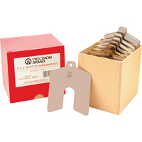 Slotted Shim Assortments, 2" L x 0.001"- 0.075" Thickness, 2" W, Stainless Steel OCP Construction Supplies