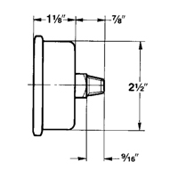 Manom&egrave;tres,  2-1/2", 30" Hg-0" Vac, Fixation inf&eacute;rieure, Analogique rempli de liquide OCP Construction Supplies