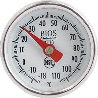 1" Dial Thermometer Celsius Only with Calibration Sleeve, Contact, Analogue, 0.4-230°F (-18-110°C) OCP Construction Supplies