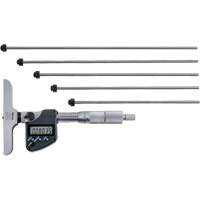 Digital Depth Micrometer with Interchangeable Rod, 0" - 12" (0 mm - 304.8 mm) Range, 0.00005" (0.001 mm) Resolution OCP Construction Supplies