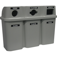 Contenants de recyclage Bullseye, Bord de rue, Plastique, 3 x 22 gal. US OCP Construction Supplies