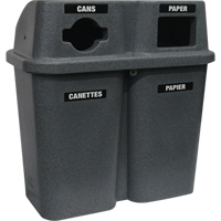 Contenants de recyclage Bullseye, Bord de rue, Plastique, 2 x 22 gal. US OCP Construction Supplies