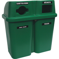 Contenants de recyclage Bullseye, Bord de rue, Plastique, 2 x 22 gal. US OCP Construction Supplies