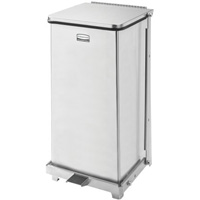 Defenders&reg; Square Step Can with Liner, Stainless Steel, 6.5 US gal. Capacity OCP Construction Supplies