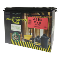Contractor Liners, Strong, 30" W x 48" L, 4 mils, Black, 124.91 L (33 Gal.) Capacity OCP Construction Supplies