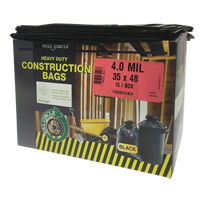 Contractor Liners, Strong, 35" W x 48" L, 4 mils, Black, 166.55 L (44 Gal.) Capacity OCP Construction Supplies
