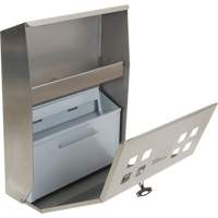 Smoking Receptacle, Wall-Mount, Stainless Steel, 1.6 Litres Capacity, 13-4/5" Height OCP Construction Supplies