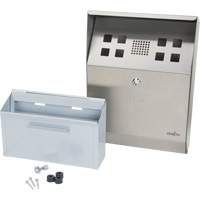 Smoking Receptacle, Wall-Mount, Stainless Steel, 1.6 Litres Capacity, 13-4/5" Height OCP Construction Supplies