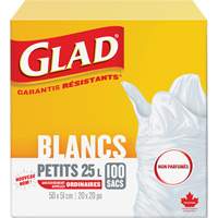 Small 25L Unscented Garbage Bags, Regular, 20" W x 20" L, White OCP Construction Supplies