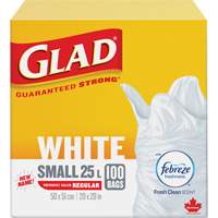 Small 25L Febreze Garbage Bags, Regular, 20" W x 20" L, White OCP Construction Supplies