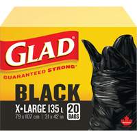 135L Garbage Bags, Regular, 31" W x 42" L, Black OCP Construction Supplies