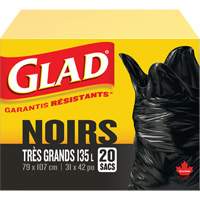 135L Garbage Bags, Regular, 31" W x 42" L, Black OCP Construction Supplies