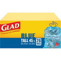45L Recycling Bags, Regular, 24" W x 28" L, Blue OCP Construction Supplies