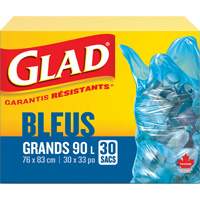 45L Recycling Bags, Regular, 30" W x 33" L, Blue OCP Construction Supplies