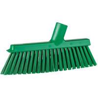 Dustpan Broom with Angled Thread, Medium Bristles, 10", Polyester, Green OCP Construction Supplies