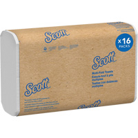 Essuie-tout &agrave; plis multiples en fibres recycl&eacute;es &agrave; 100 % Scott, 1 pli, 9-2/5" lo x 9-1/5" la, 250 /pqt OCP Construction Supplies