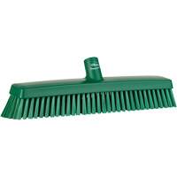 Push Broom Head, Fine/Stiff Bristles, 16-1/2", Polyester/Polypropylene, Green OCP Construction Supplies