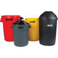 Bac &agrave; d&eacute;chets demi-rond avec couvercle, Poly&eacute;thyl&egrave;ne, 21 gal. US OCP Construction Supplies