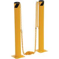 Dock Chain Barrier Bollard System, Steel, 42" H x 6-5/8" W, Yellow OCP Construction Supplies