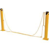 Dock Chain Barrier Bollard System, Steel, 42" H x 6-5/8" W, Yellow OCP Construction Supplies