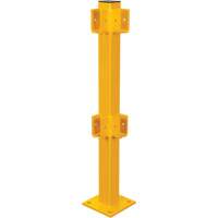 Poteau de coin pour garde-corps l&eacute;gers, Acier, 42" h, Jaune s&eacute;curit&eacute; OSHA OCP Construction Supplies