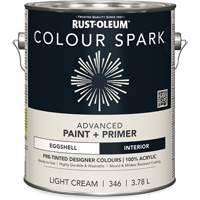 Colour Spark Interior Pre-Tinted Paint + Primer Wall Paint, White Cotton, Semi-Gloss, 3.78 L, Gallon OCP Construction Supplies