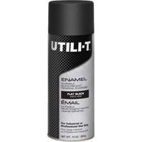 UTILI-T General Purpose Enamel Spray Paint, Black, Flat, 10 oz./283 g, Aerosol Can OCP Construction Supplies