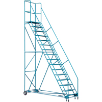 Escabeau roulant certifi&eacute; par la CSA avec pied verrouillable, 16 marches, Largeur de la marche 30", Hauteur de la plateforme 144", Acier OCP Construction Supplies