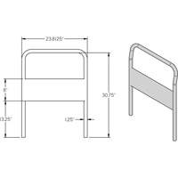 Poign&eacute;e chrom&eacute;e de 24" pour chariot &agrave; plateforme OCP Construction Supplies